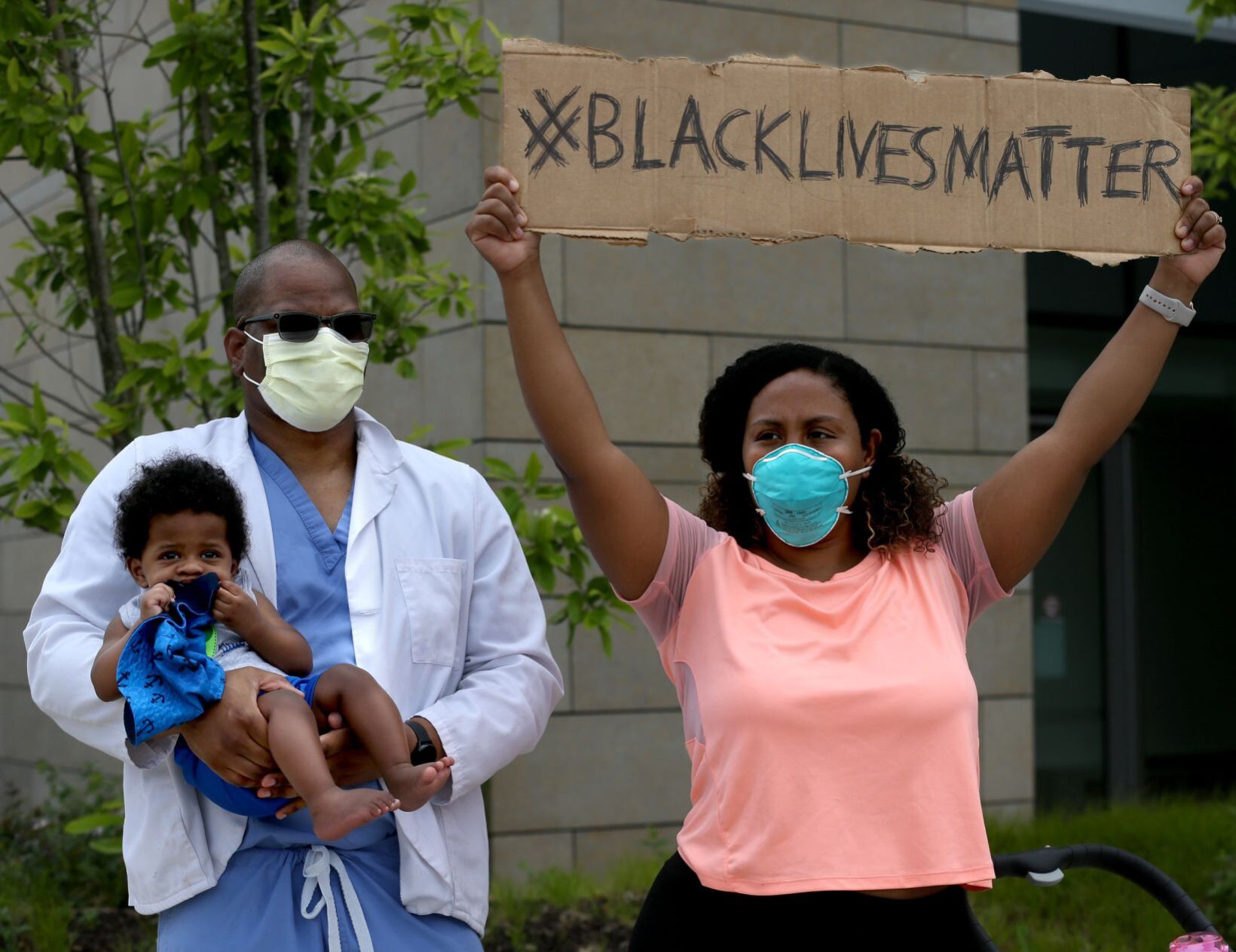 White coats protest for Black Lives Matter
